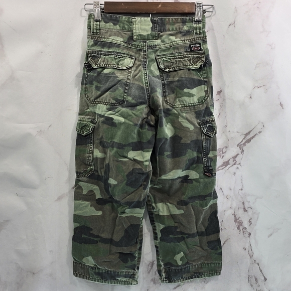 Plugg Pants Boys 8 Medium Y2K Woodland Camo Vintage Distressed Cargo - Picture 1 of 14